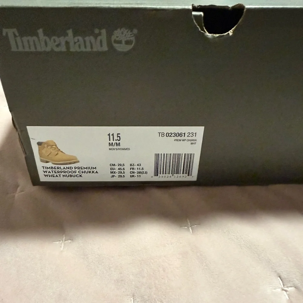 Timberland Premium Waterproof Chukka Boots Wheat Nubuck Men’s 11.5